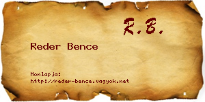 Reder Bence névjegykártya